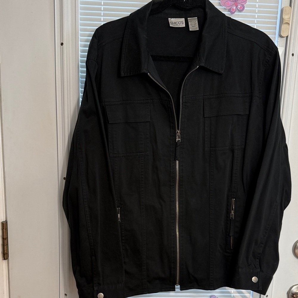 Chicos Women Black Jacket